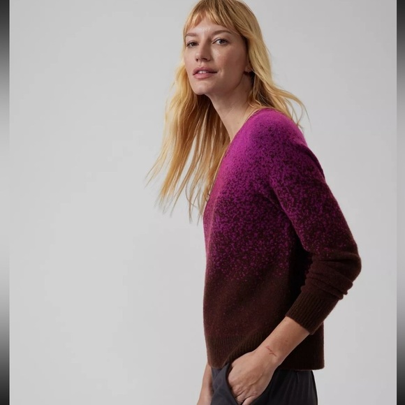 Athleta, Hawthorn textured warm Ombré Crew Sweater, L - Picture 1 of 6